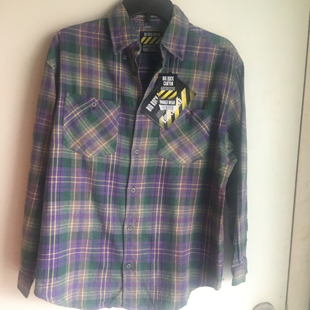 Plaid Purple Button Up/Down